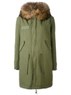 Army Long Parka - Women - Cotton/lamb Skin/polyamide/coyote Fur - S, Green, Cotton/lamb Skin/polyamide/coyote Fur, Mr & Mrs Italy