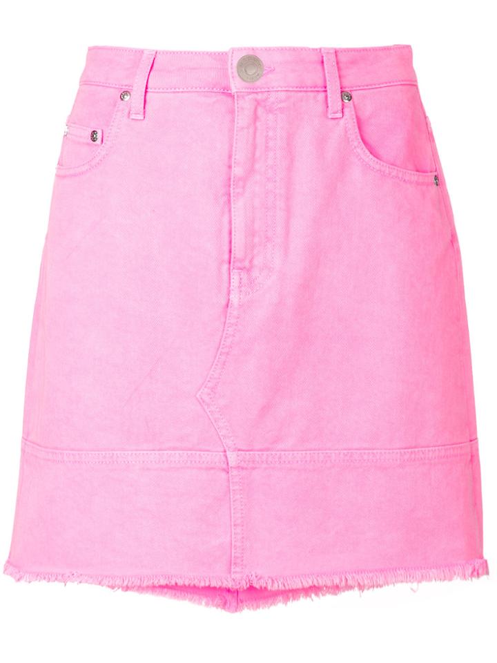 Msgm Raw Edge Mini Skirt - Pink & Purple