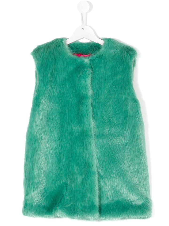 John Richmond Kids Faux Fur Gilet - Green
