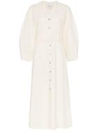 Nanushka Kemme Button Down Belted Midi Dress - White
