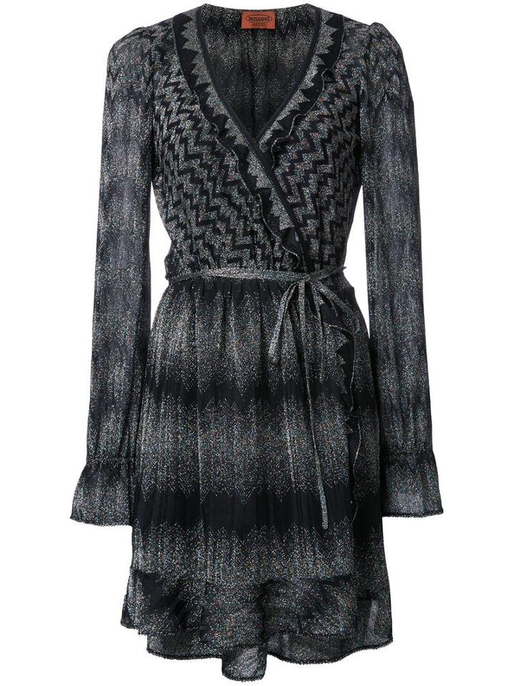 Missoni Wrap Dress, Women's, Size: 38, Black, Polyester/cupro/viscose