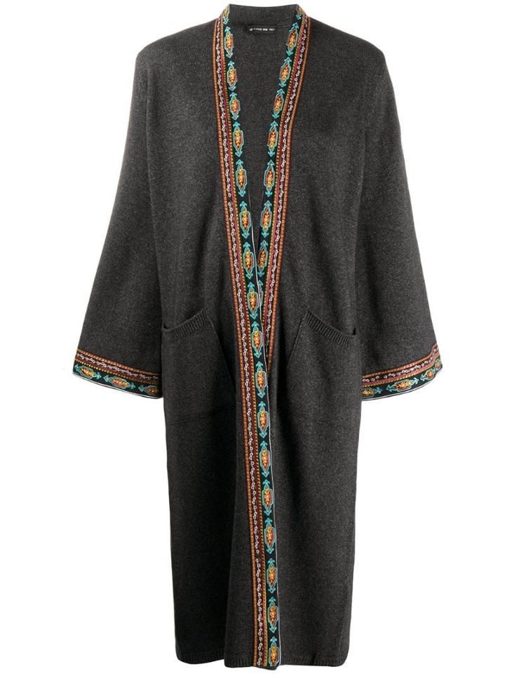 Etro Embroidered Trim Cardigan - Grey