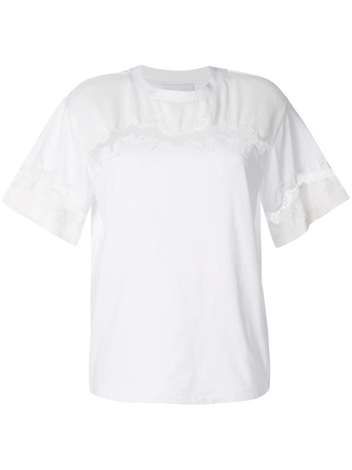 3.1 Phillip Lim Lace Insert T-shirt - White