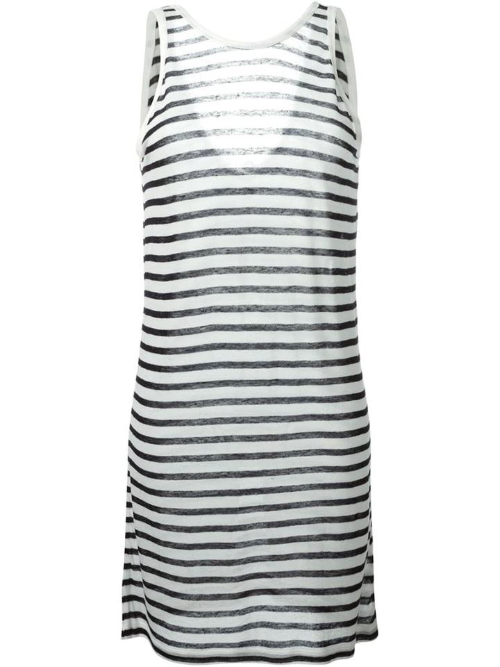T By Alexander Wang Striped Tank Dress, Women's, Size: Small, Blue, Linen/flax/rayon
