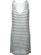 T By Alexander Wang Striped Tank Dress, Women's, Size: Small, Blue, Linen/flax/rayon