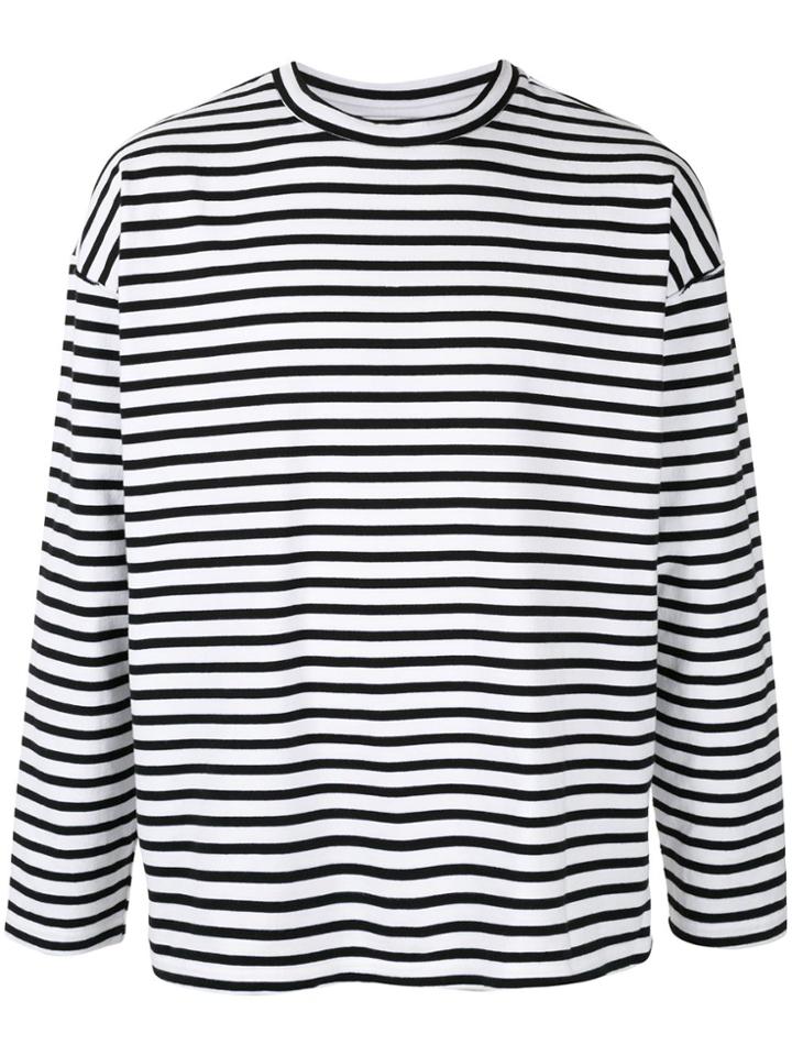 Unused Loose-fit Striped Sweatshirt - Black