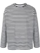 Unused Loose-fit Striped Sweatshirt - Black