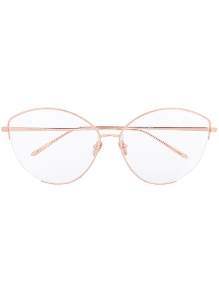 Linda Farrow Round Frame Optical Glasses - Gold