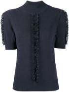 See By Chloé Lace Frill Knitted Top - Blue