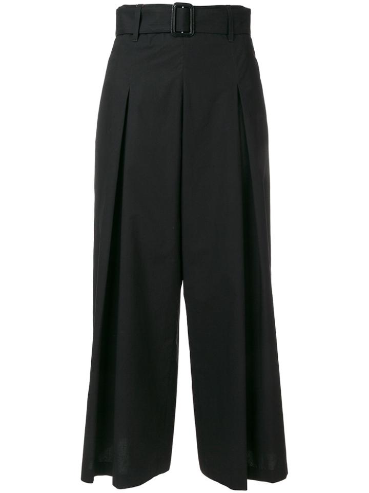 Etro Cropped Wide-leg Trousers - Black