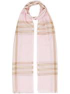 Burberry Lightweight Check Wool Silk Scarf - Pink