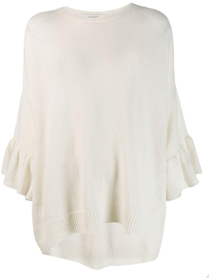 Valentino Ruffle Sleeve Jumper - Neutrals