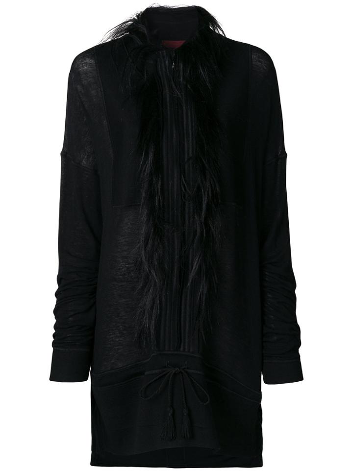 Di Liborio Fringed Cardi-coat - Black
