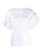 Victoria Victoria Beckham Frill Sleeved T-shirt - White
