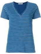 Rag & Bone Striped V-neck T-shirt - Blue