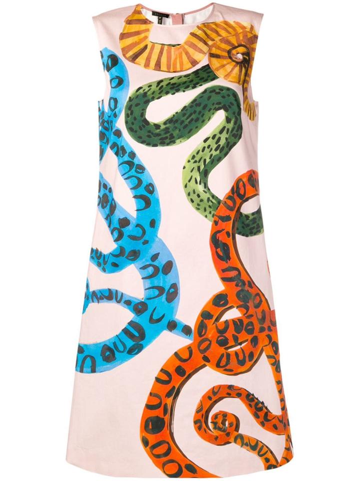 Escada Snake-printed Shift Dress - Pink