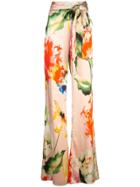 Silvia Tcherassi Floral Print Flared Trousers - Pink