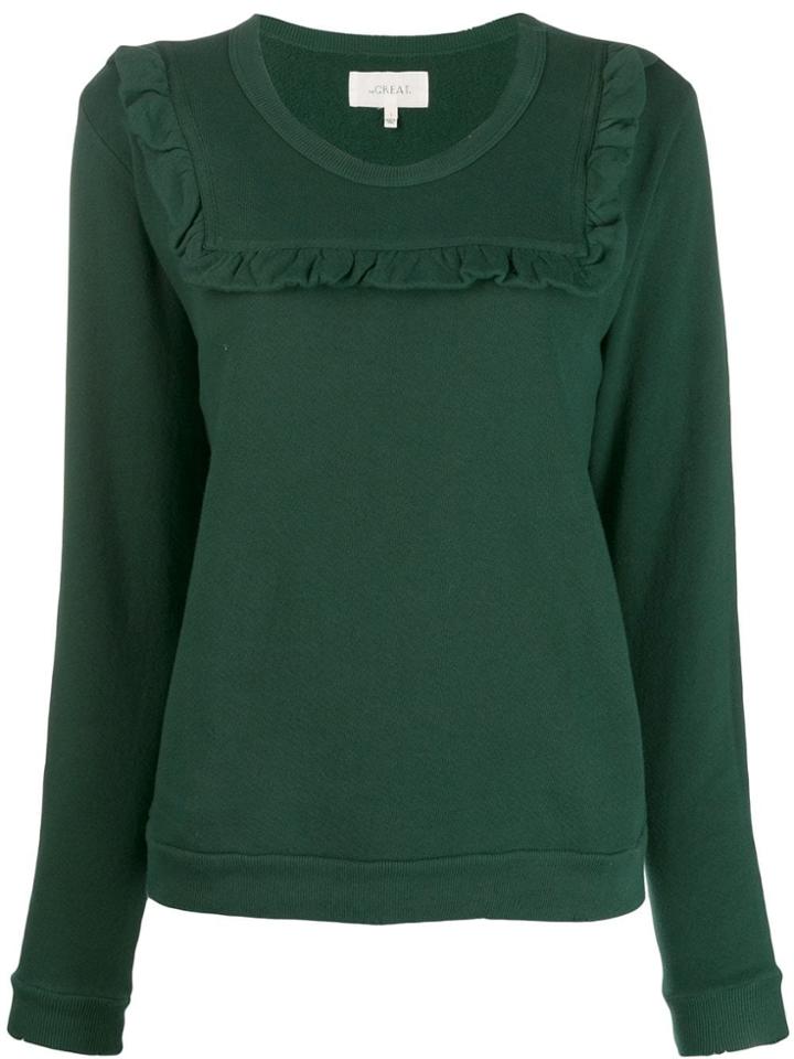 The Great. Shrunken Bib Sweatshirt - Green