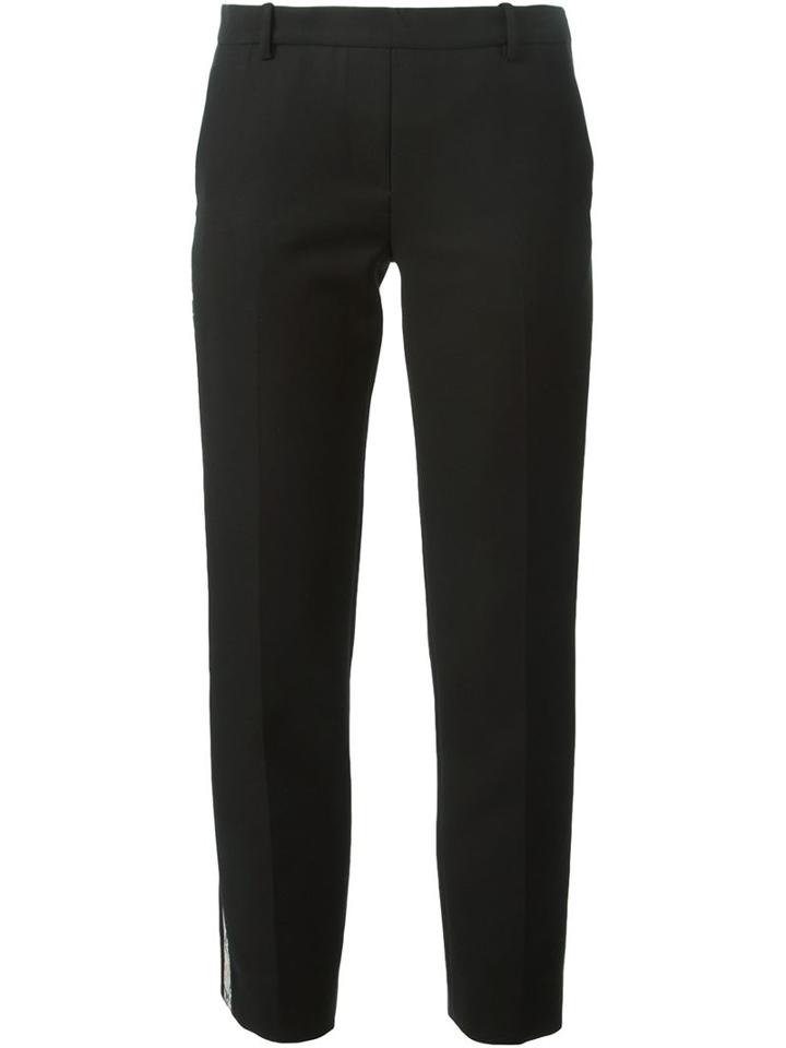 Neil Barrett Snakeskin Effect Trousers, Women's, Size: 40, Black, Cotton/lamb Skin/viscose