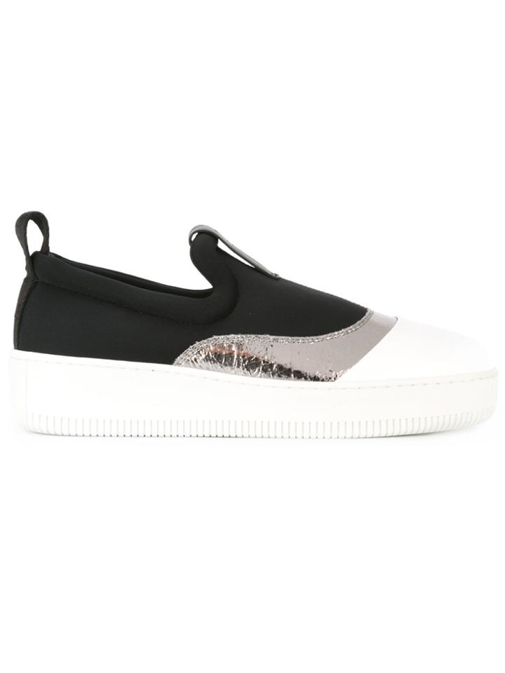 Mcq Alexander Mcqueen Metallic Panel Sneakers - Black
