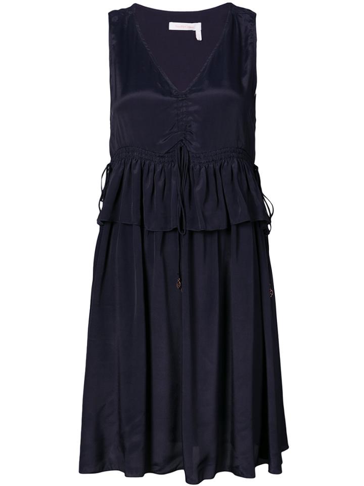 See By Chloé Drawstring Peplum Dress - Blue