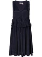 See By Chloé Drawstring Peplum Dress - Blue