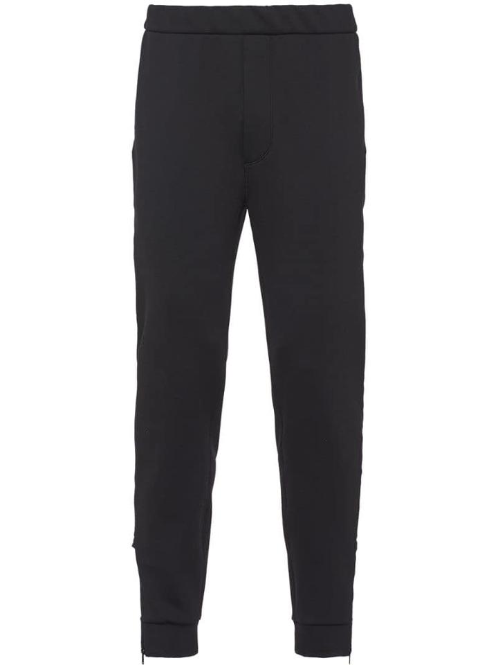 Prada Straight Cropped Trousers - Black