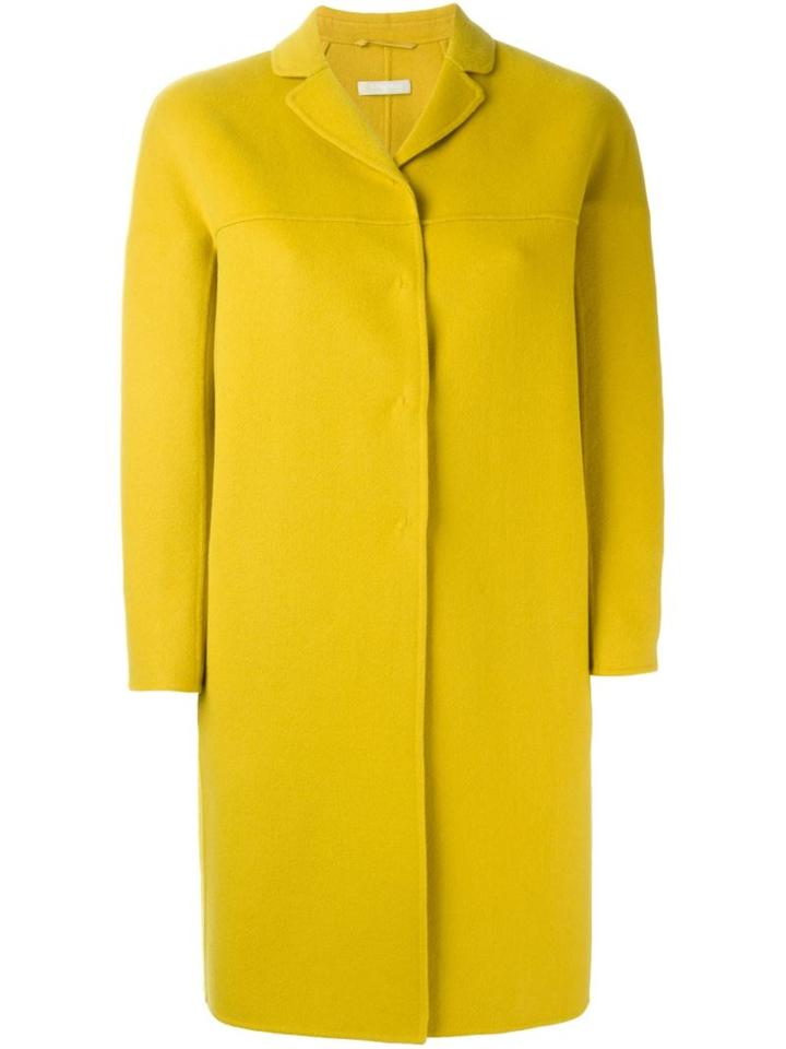 's Max Mara Classic Single Breasted Coat, Women's, Size: 40, Yellow/orange, Virgin Wool