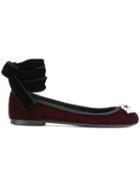 Giuseppe Zanotti Giorgia Wrap Ankle Ballerinas - Red