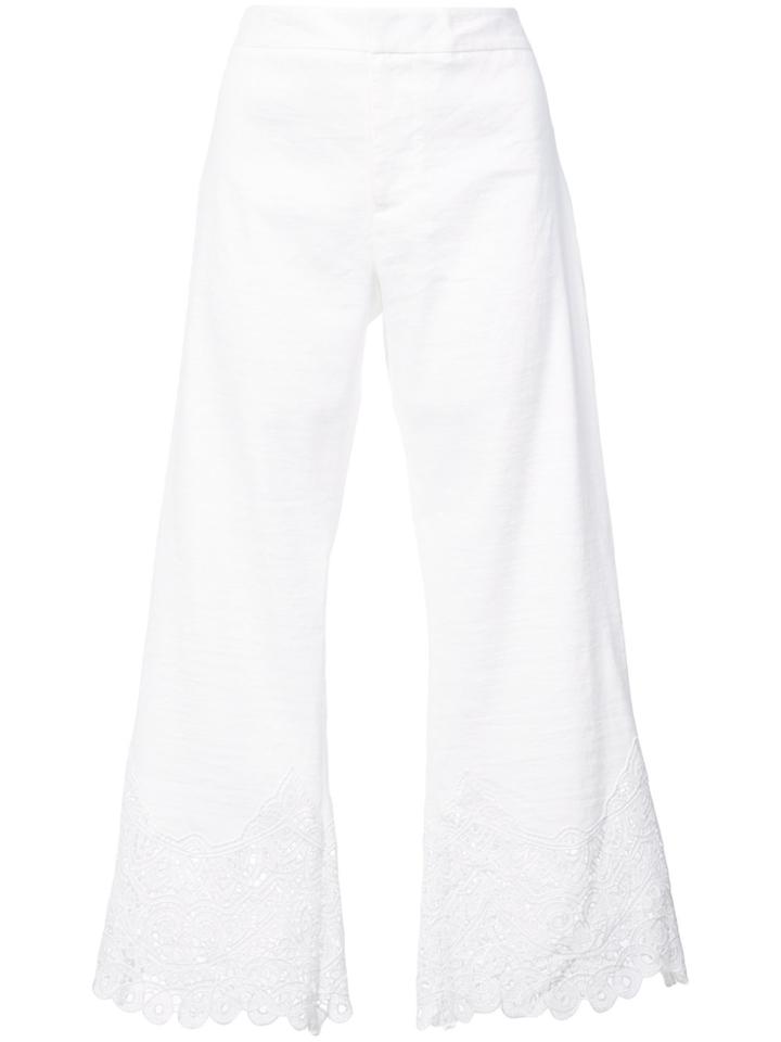 Kobi Halperin Lace Detail Cropped Trousers - White