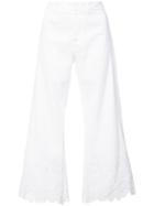Kobi Halperin Lace Detail Cropped Trousers - White