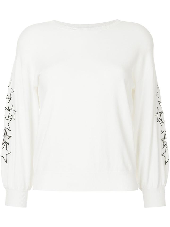 Guild Prime Star-embroidered Ribbed-trim Jumper - White
