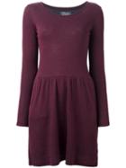 Majestic Filatures Round Neck Flared Dress, Women's, Size: 4, Pink/purple, Cotton/cashmere