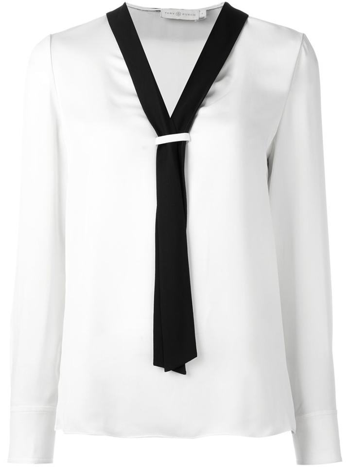 Tory Burch Contrast Scarf Collar Blouse