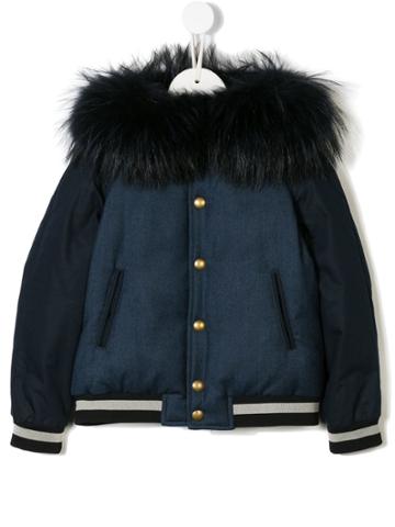 Yves Salomon Enfant Loose Bomber Jacket - Blue