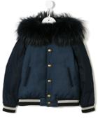 Yves Salomon Enfant Loose Bomber Jacket - Blue
