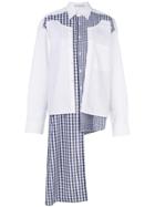 Jw Anderson Double Placket Gingham Patchwork Shirt - White