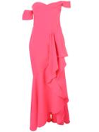 Marchesa Notte Pleated Bodice Gown - Pink