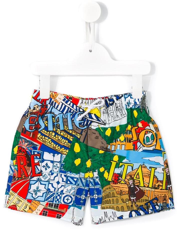 Dolce & Gabbana Kids Pirates Print Swim Shorts, Toddler Boy's, Size: 36 Mth