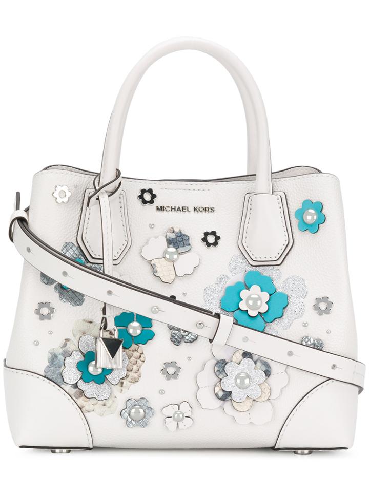 Michael Kors Collection Floral Embellished Tote - White