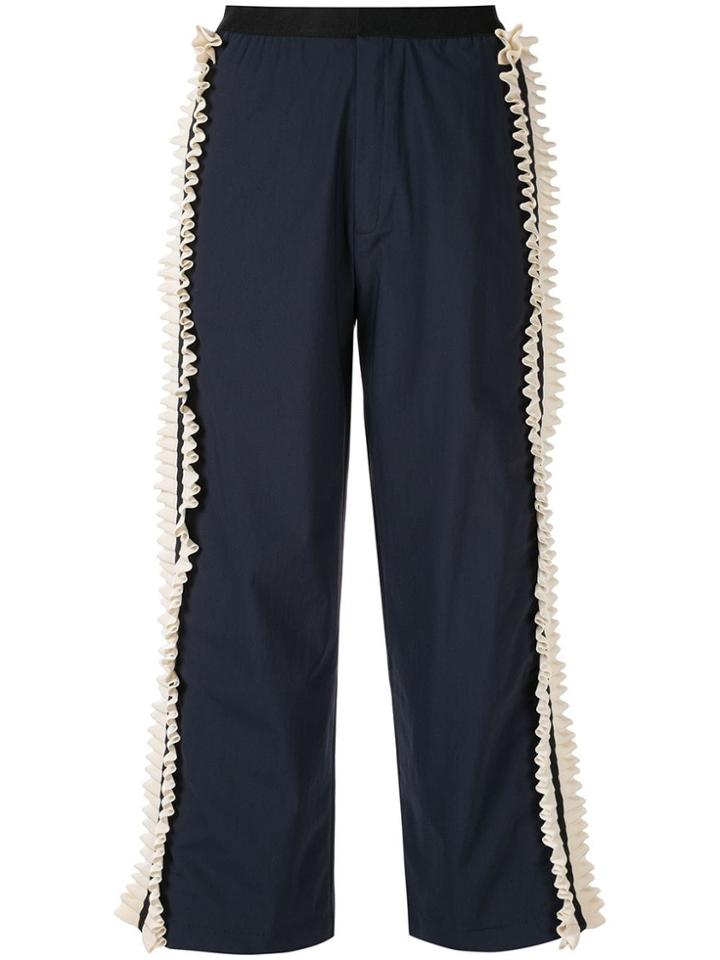Tu Es Mon Trésor Tuck Ribbon Cropped Trousers - Black
