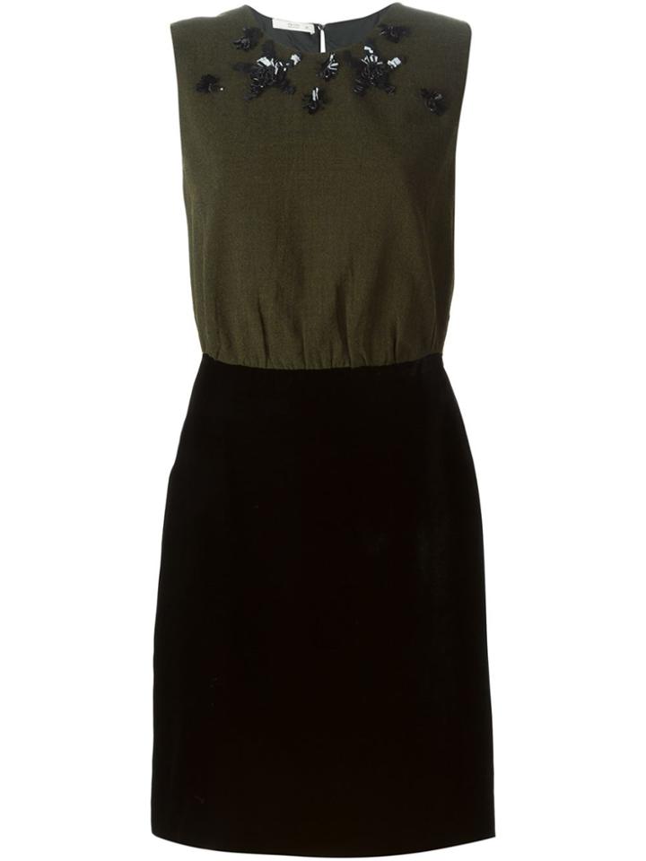 Prada Vintage Embellished Two Piece Dress - Green