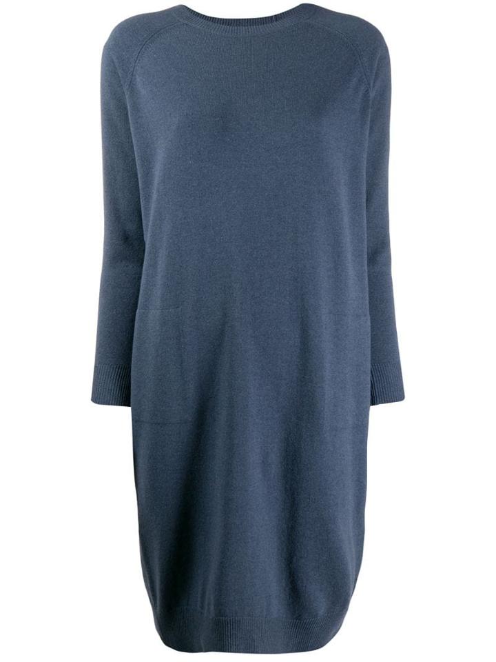 Peserico Draped Jumper Dress - Blue