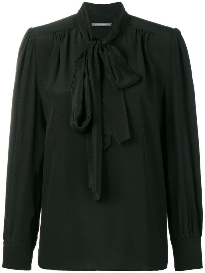 Alberta Ferretti Tie Neck Blouse - Black