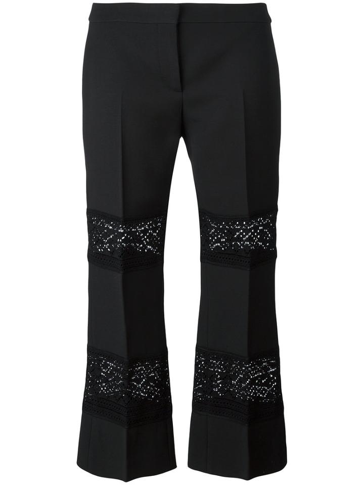 Alexander Mcqueen - Cropped Trousers - Women - Silk/cotton/polyamide/wool - 40, Black, Silk/cotton/polyamide/wool