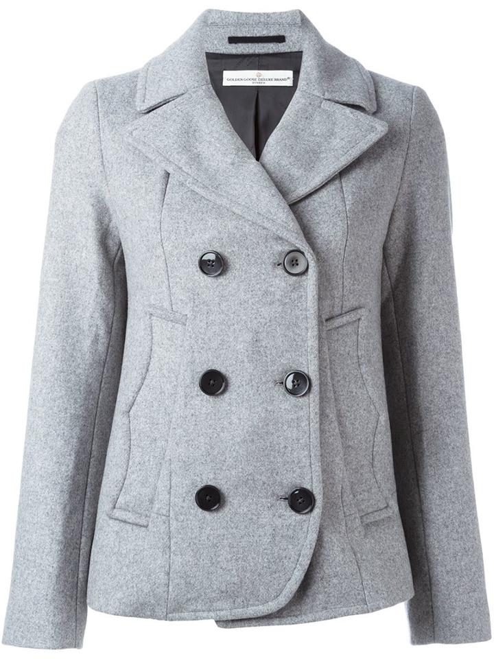Golden Goose Deluxe Brand Classic Peacoat, Women's, Size: Small, Grey, Cotton/polyamide/polyester/wool