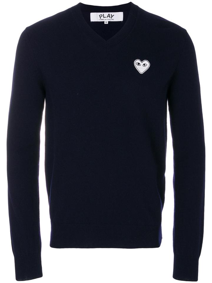Comme Des Garçons Play V-neck Jumper - Blue