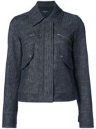 Derek Lam Cropped Jacket With Zipper Detail - Blue