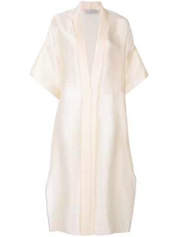 Abadia Lightweight Silk Organza Coat - Neutrals