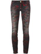 Philipp Plein 'little Friend' Skinny Jeans, Women's, Size: 25, Grey, Cotton/spandex/elastane/polyester